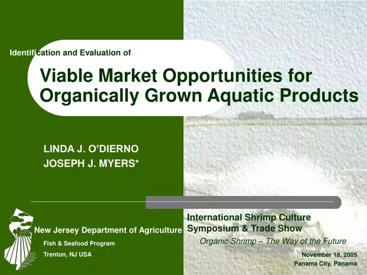 viable market opportunities for organically grown aquatic products n.