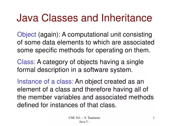 PPT - Java Classes and Inheritance PowerPoint Presentation, free ...