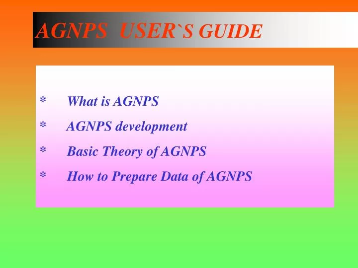 agnps user s guide n.