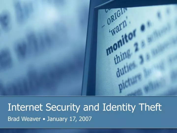 internet security and identity theft n.