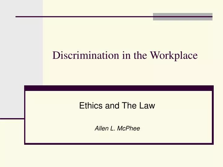discrimination in the workplace n.