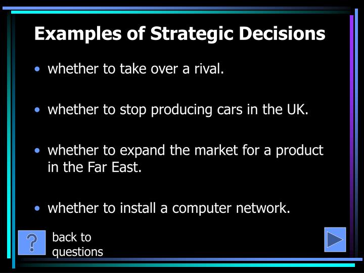 Examples Of Strategic Decisions In Business PPT - MANAGEMENT DECISION MAKING PowerPoint Presentation - ID:841738