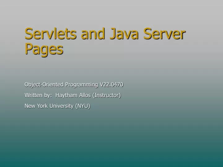 PPT - Servlets and Java Server Pages PowerPoint Presentation, free ...