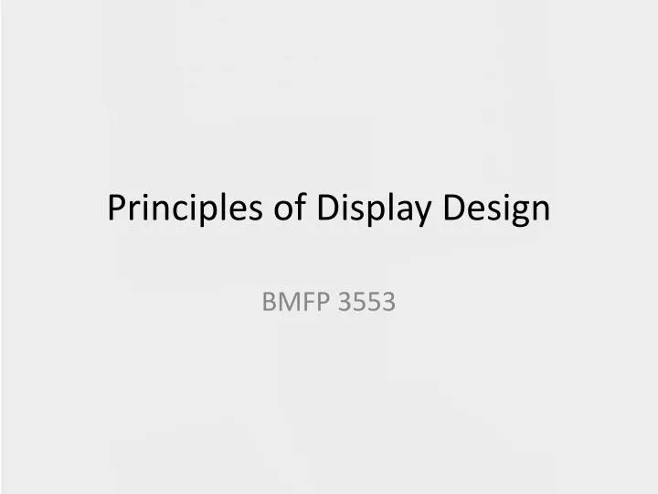 principles of display design n.