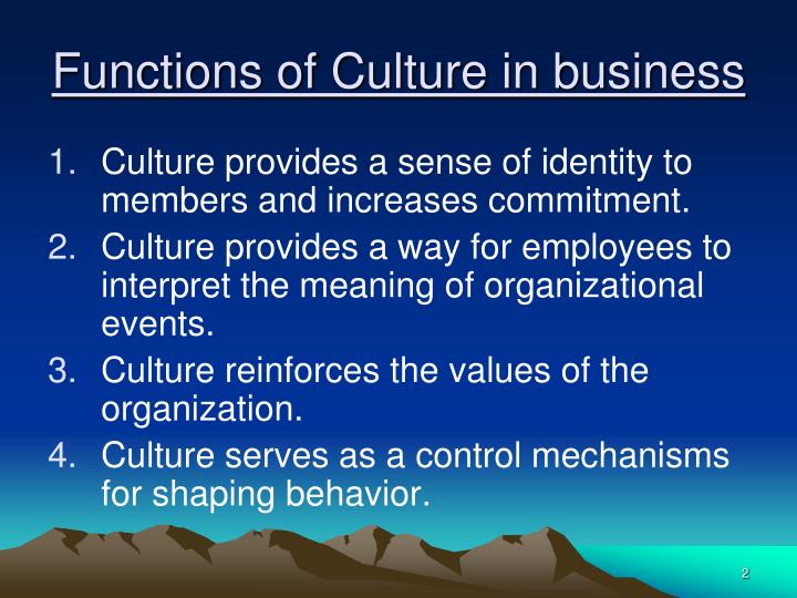 functions of culture functions of culture