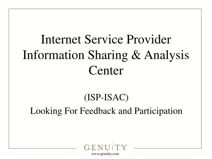 internet service provider information sharing analysis center n.