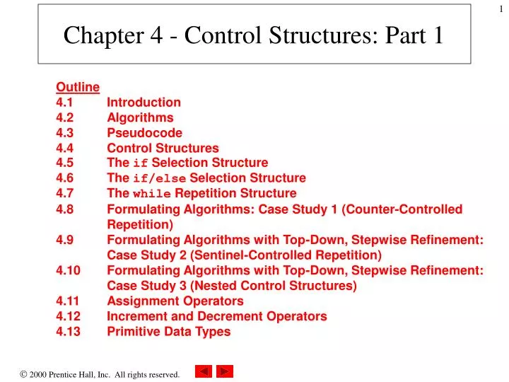 Ppt Chapter 4 Control Structures Part 1 Powerpoint Presentation
