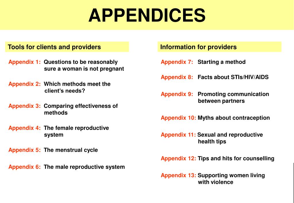 what is the use of appendix in research paper