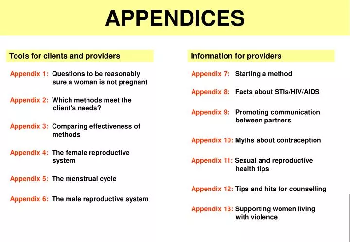 appendix in research paper