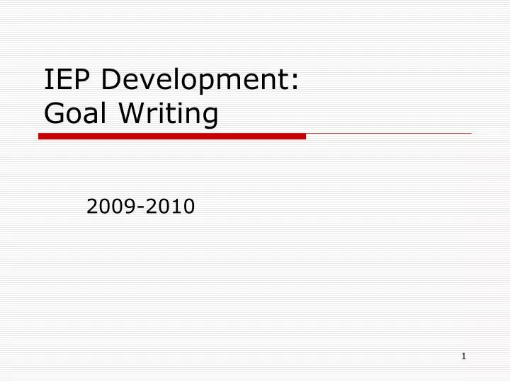 iep development goal writing n.