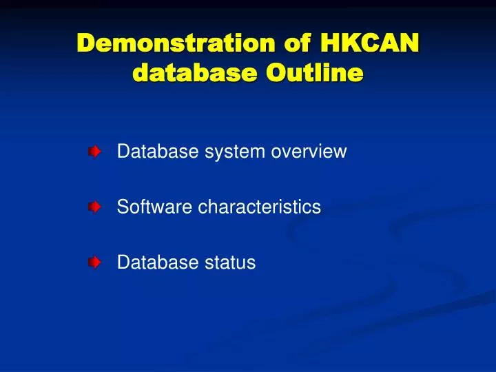 demonstration of hkcan database outline n.