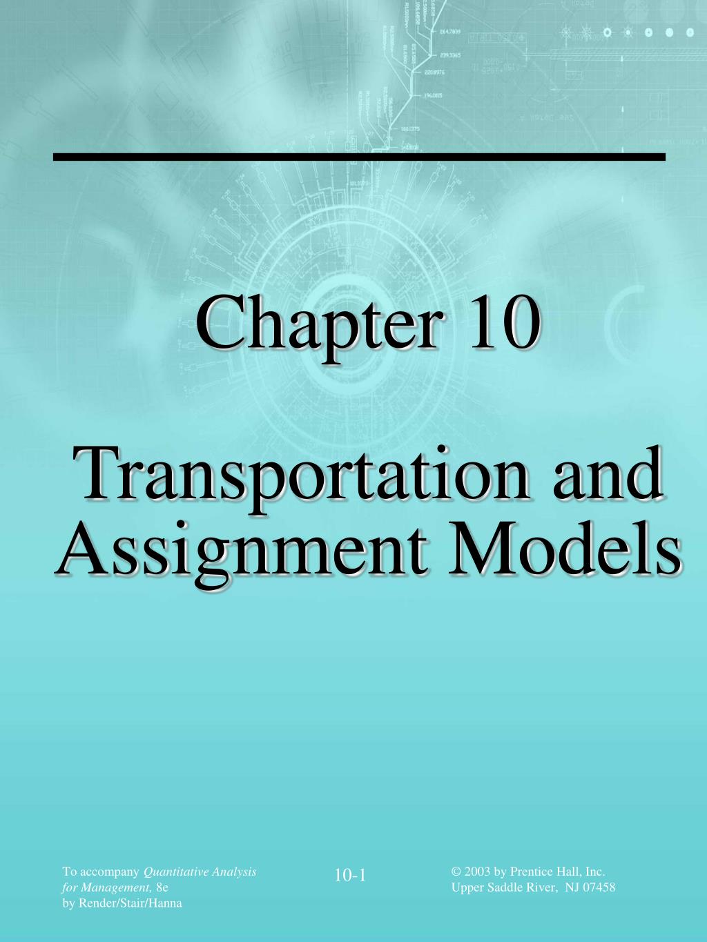 transportation and assignment models report