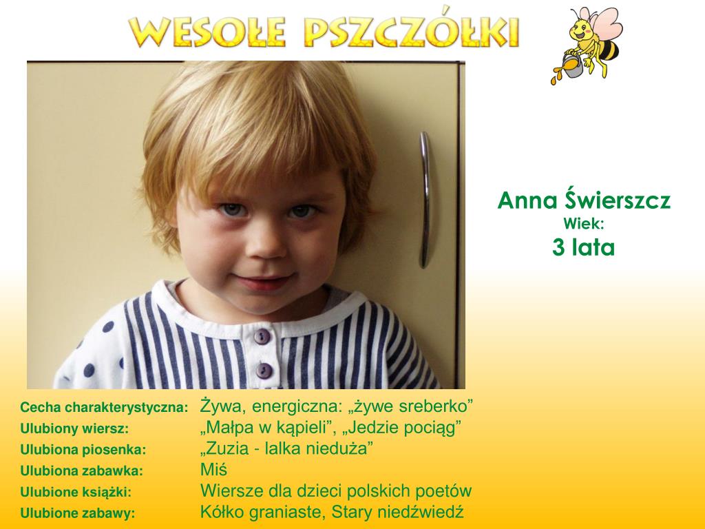Idzie Jaś Idzie Staś Idzie Też Marysia PPT - Kinga Witkowska Wiek: 4 lata PowerPoint Presentation, free