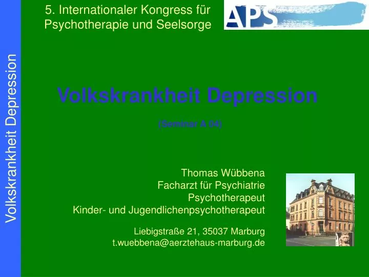 PPT - Volkskrankheit Depression (Seminar A 04) PowerPoint Presentation ...