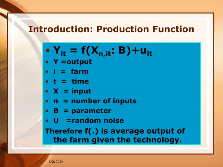 introduction of production function