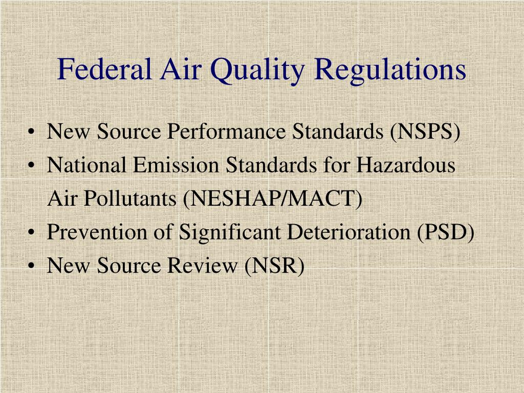 PPT Air Quality Regulations and Academic Institutions PowerPoint