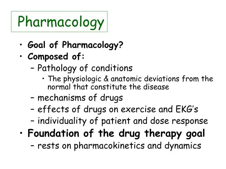 pharmacology n.