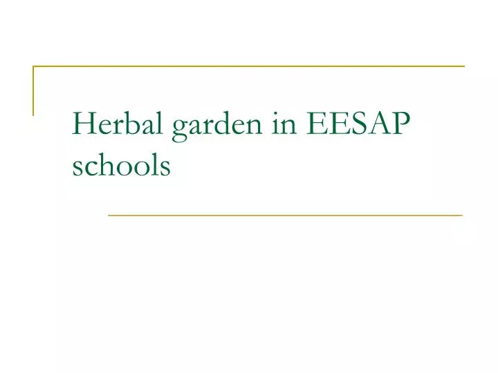 herbal garden in eesap schools n.