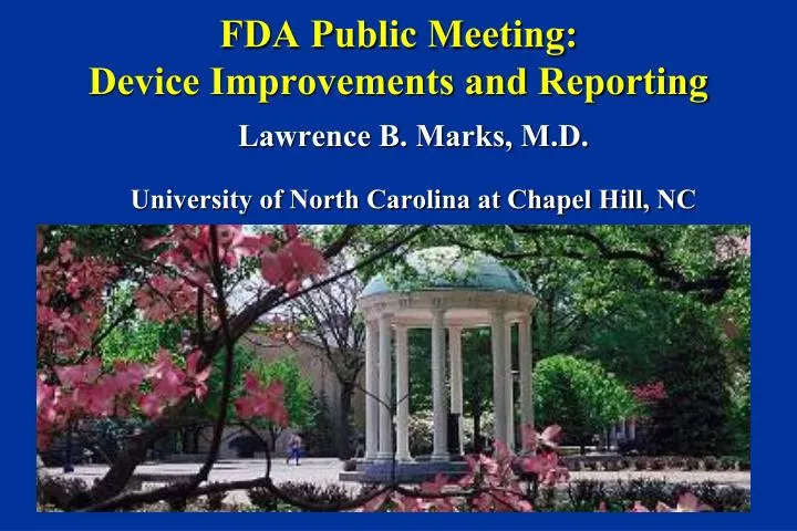 fda public meeting device improvements and reporting n.