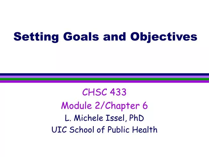 setting goals and objectives n.