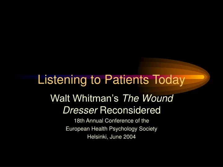 Ppt Listening To Patients Today Powerpoint Presentation Free