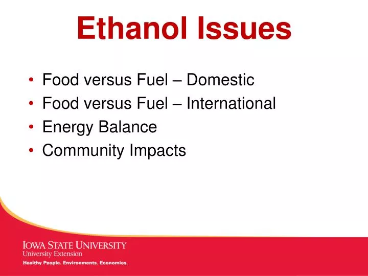 ethanol issues n.