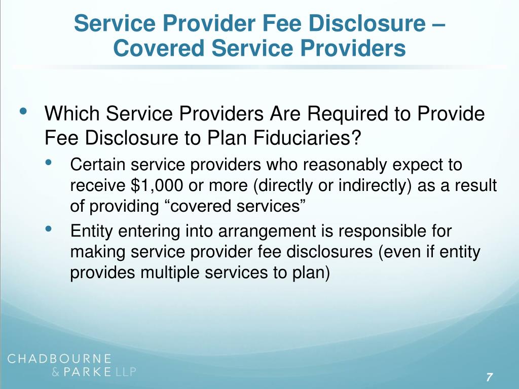 Service Fee Disclosure Example PPT - New Retirement Plan Fee Disclosure Requirements: What You Need to ...