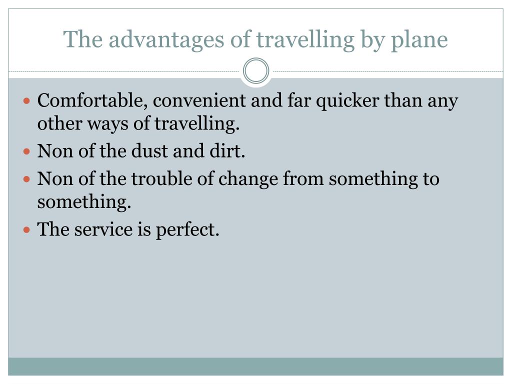 advantages of travelling by plane