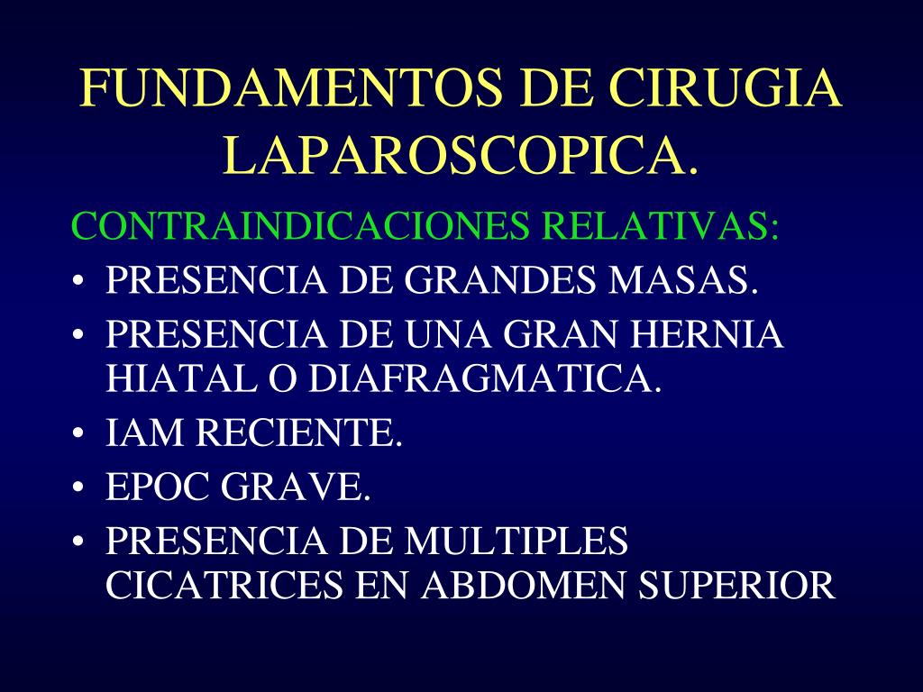 PPT - FUNDAMENTOS DE CIRUGIA LAPAROSCOPICA. PowerPoint Presentation, free  download - ID:856719