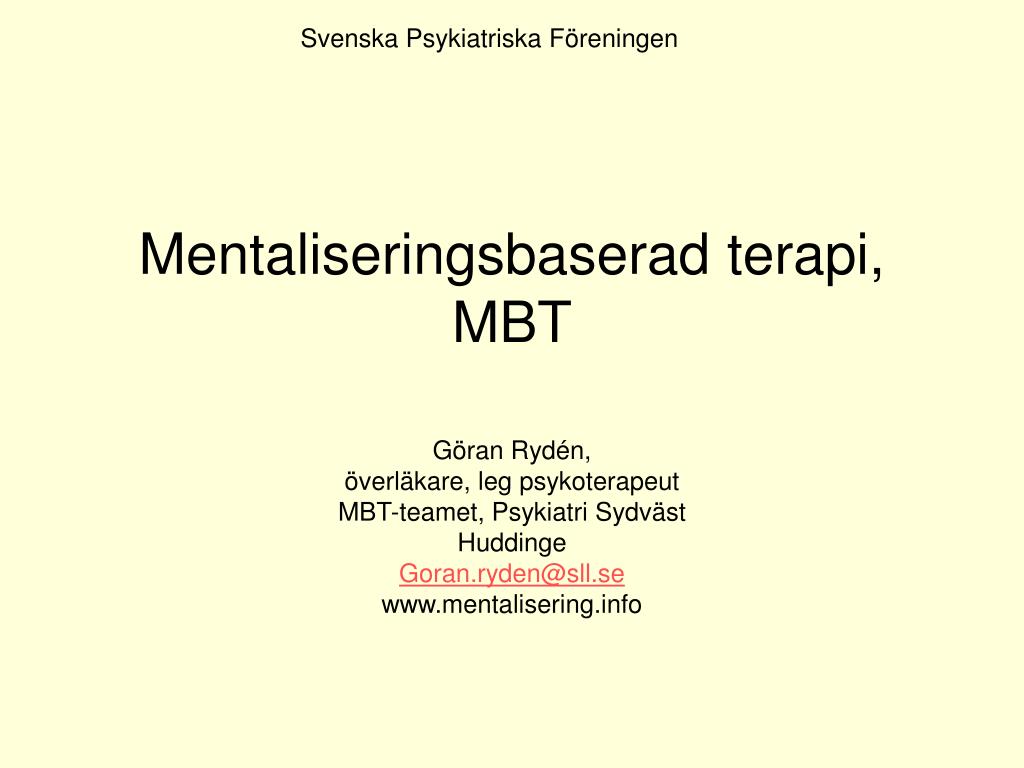 PPT - Mentaliseringsbaserad terapi, MBT PowerPoint Presentation, free  download - ID:856780