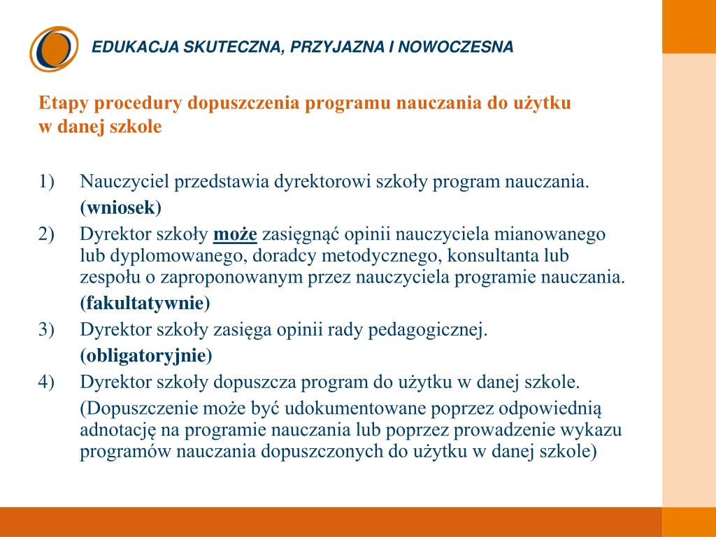 Numery Dopuszczenia Programów Nauczania Nowa Era PPT - Procedury dopuszczenia do użytku szkolnego programów nauczania