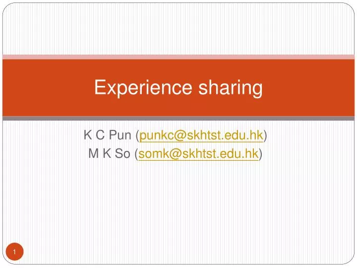 sharing experience presentation