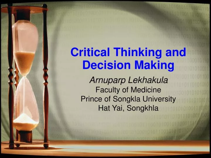 relationship between critical thinking and decision making