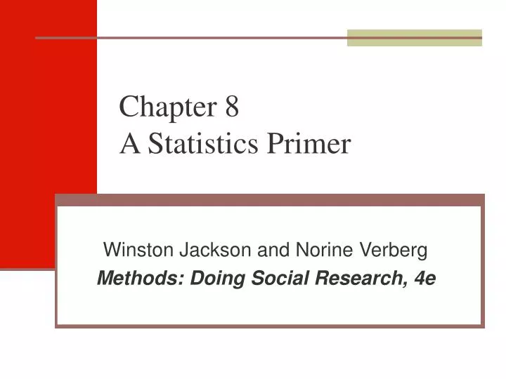 chapter 8 a statistics primer n.