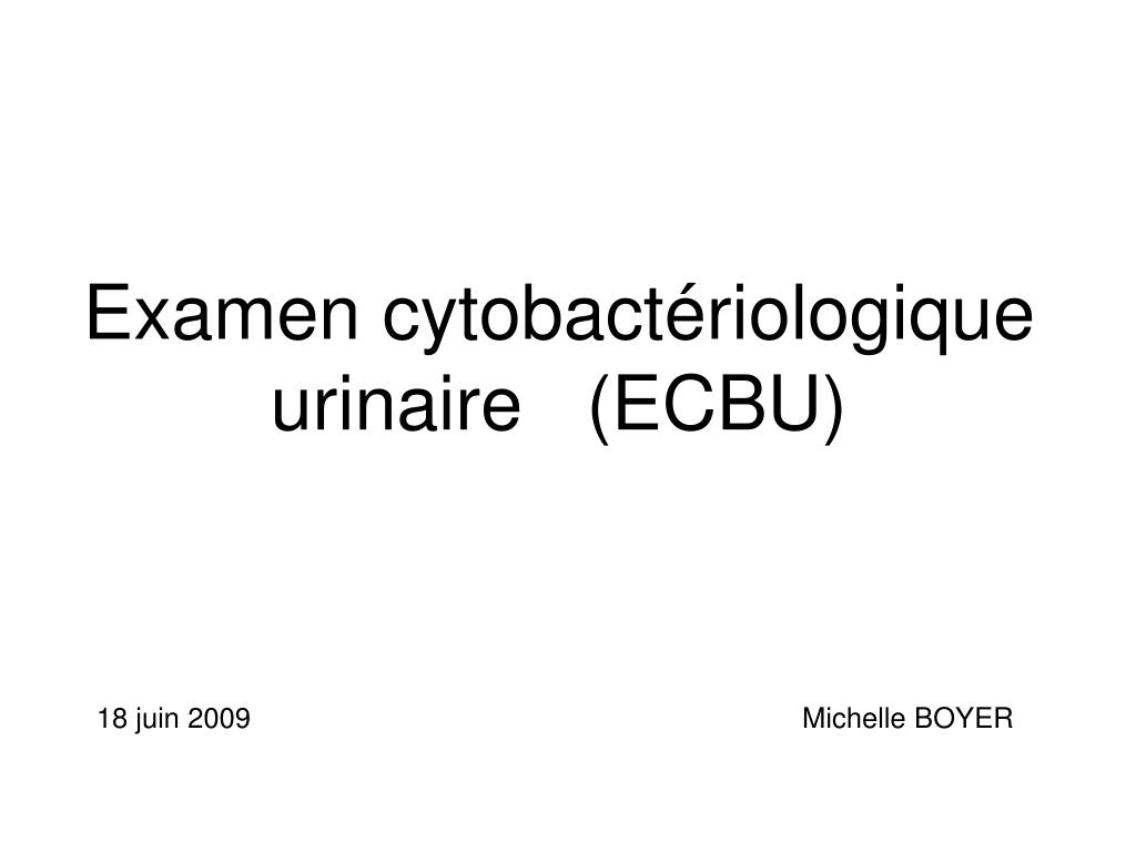 PPT - Examen cytobactériologique urinaire (ECBU) PowerPoint ...