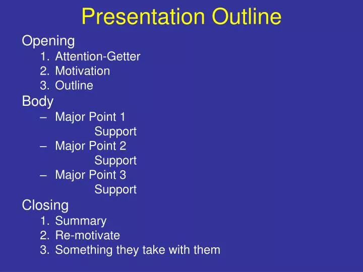 how to complete the presentation