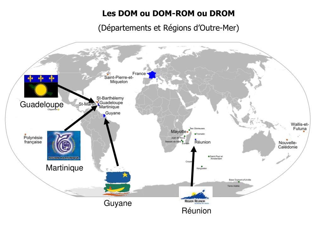 PPT - Les DOM ou DOM-ROM ou DROM (Départements et Régions d'Outre-Mer)  PowerPoint Presentation - ID:860867