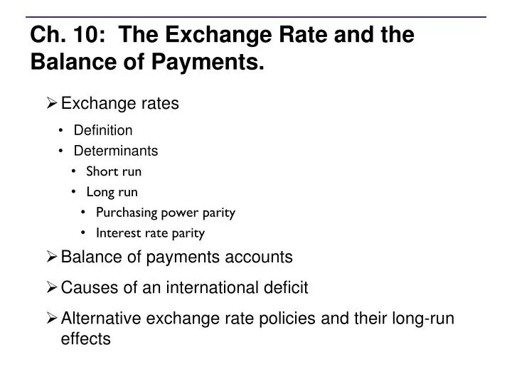 ch 10 the exchange rate and the balance of payments n.
