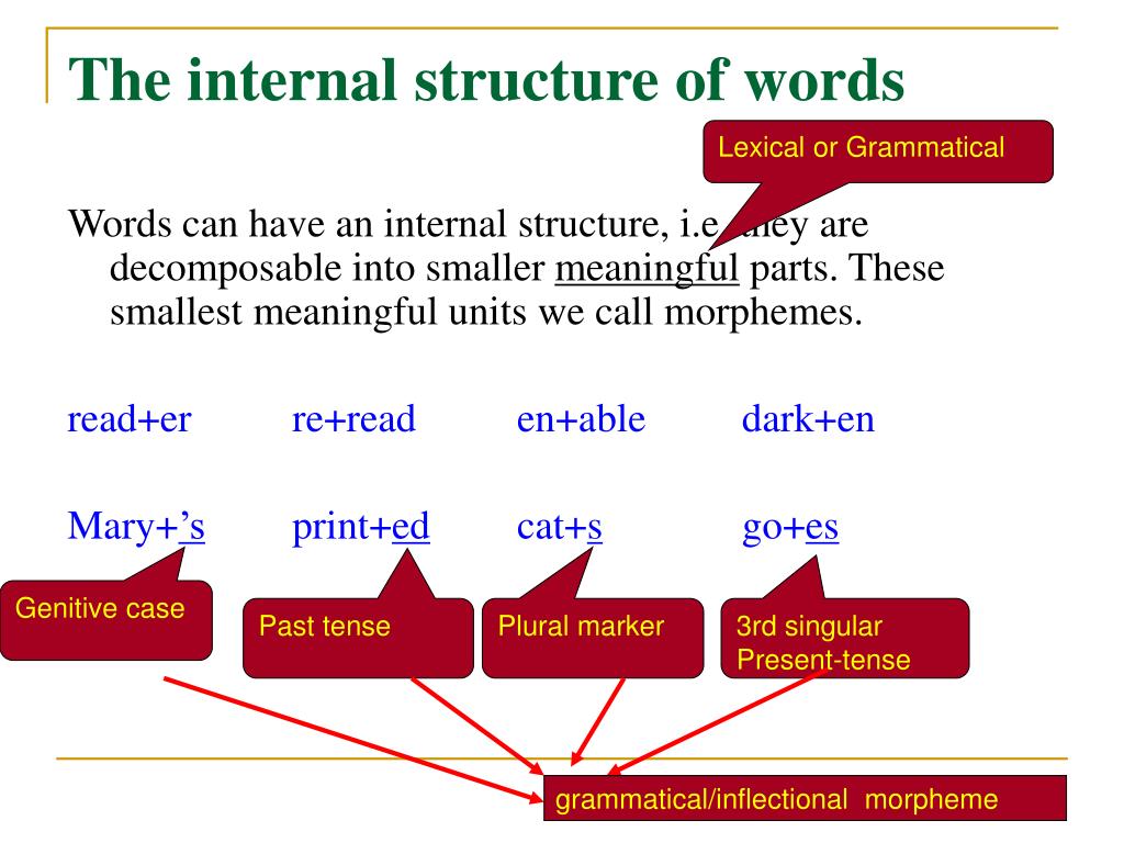 morphological structure of english words presentation