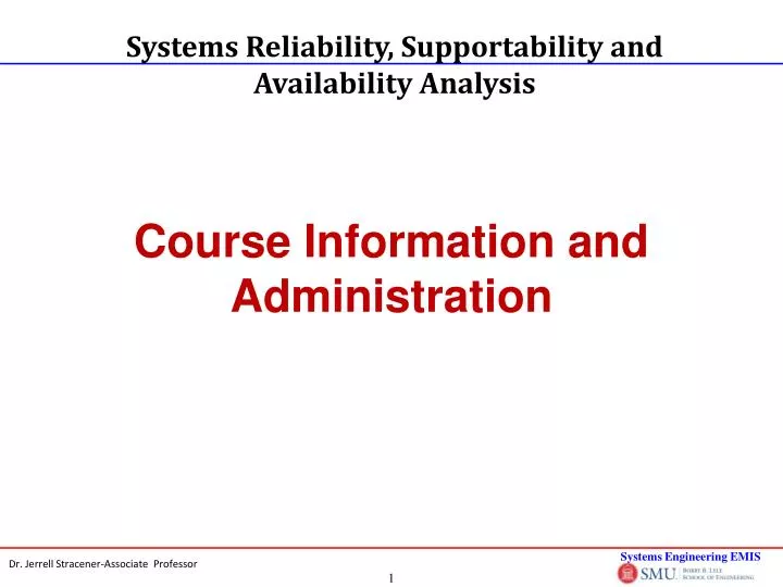 systems reliability supportability and availability analysis n.