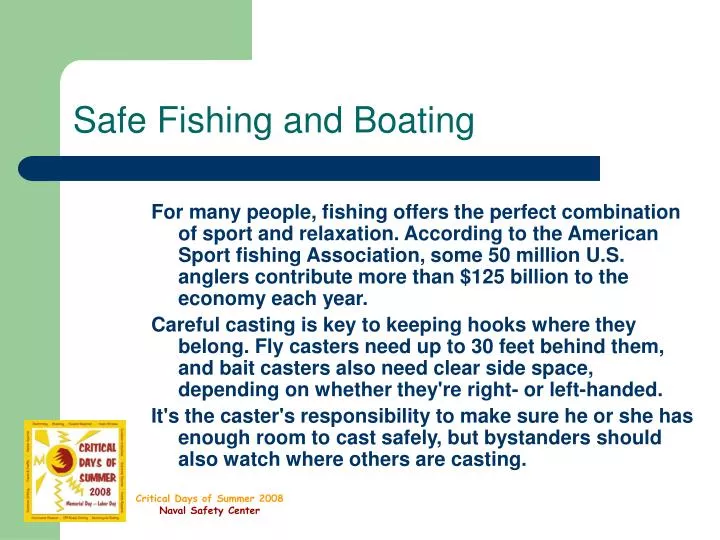 safe fishing and boating n.