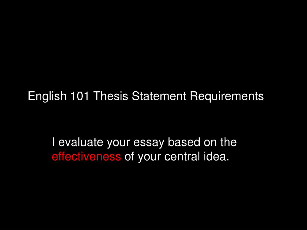 three requirements of a thesis statement