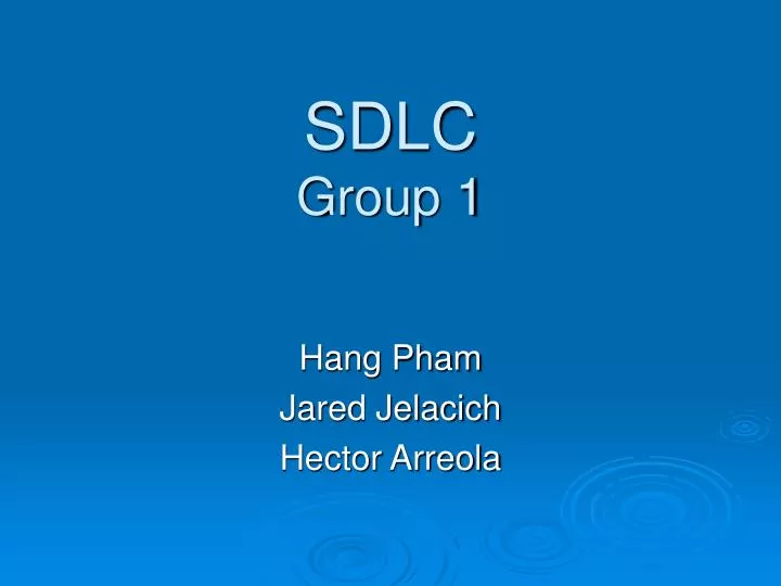 sdlc group 1 n.