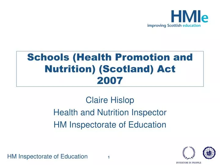 PPT - Schools (Health Promotion and Nutrition) (Scotland ...