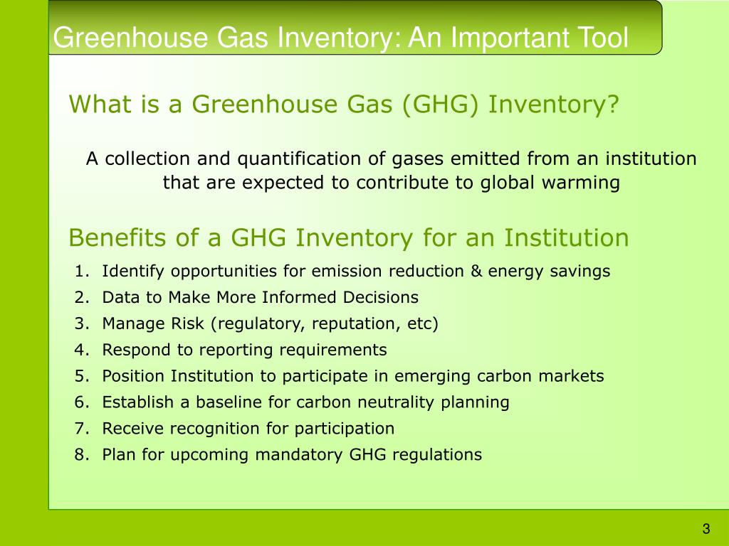 PPT - Greenhouse Gas Inventory and Climate Action Planning A Strategic ...