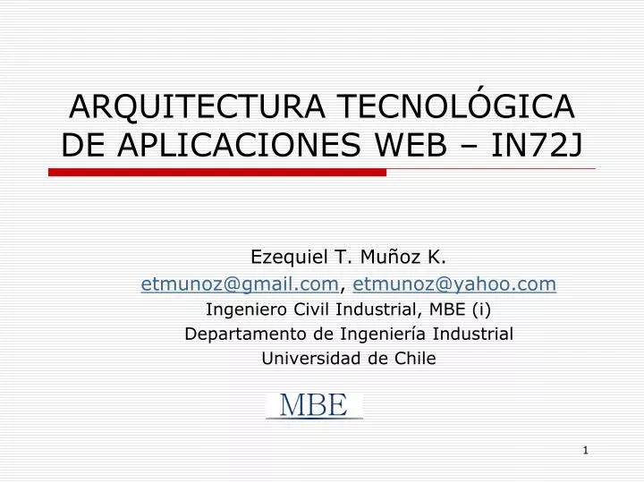 arquitectura tecnol gica de aplicaciones web in72j n.