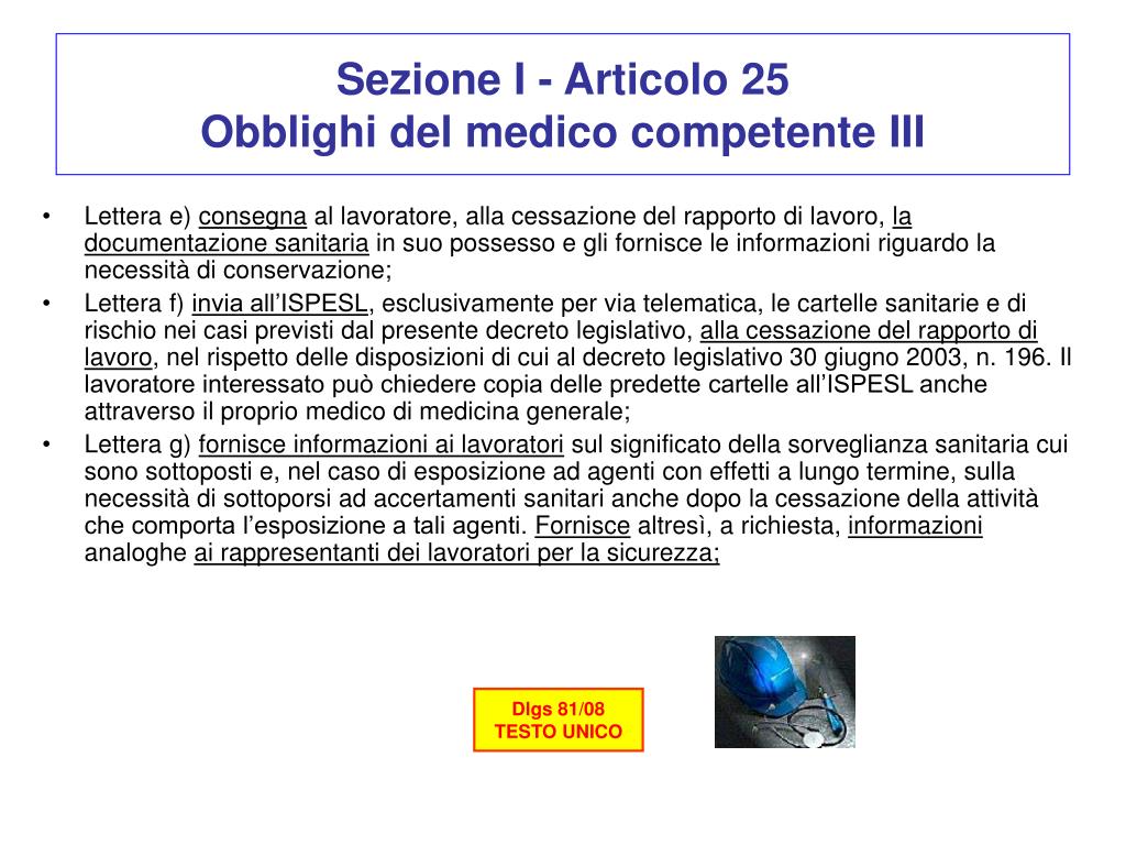 PPT - Le funzioni del Medico Competente PowerPoint Presentation, free  download - ID:867771