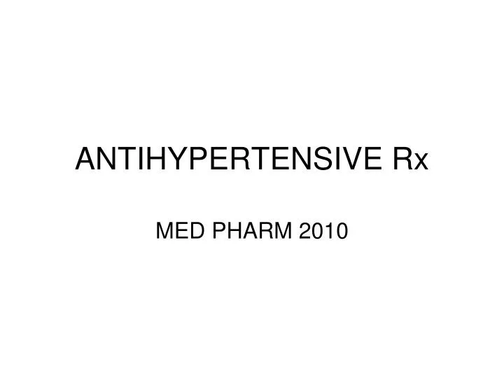 antihypertensive rx n.