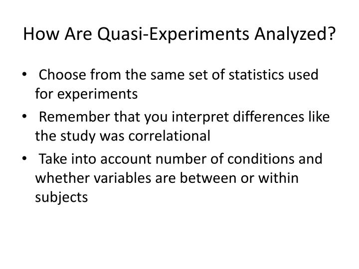 PPT QUASIEXPERIMENTS PowerPoint Presentation ID868344