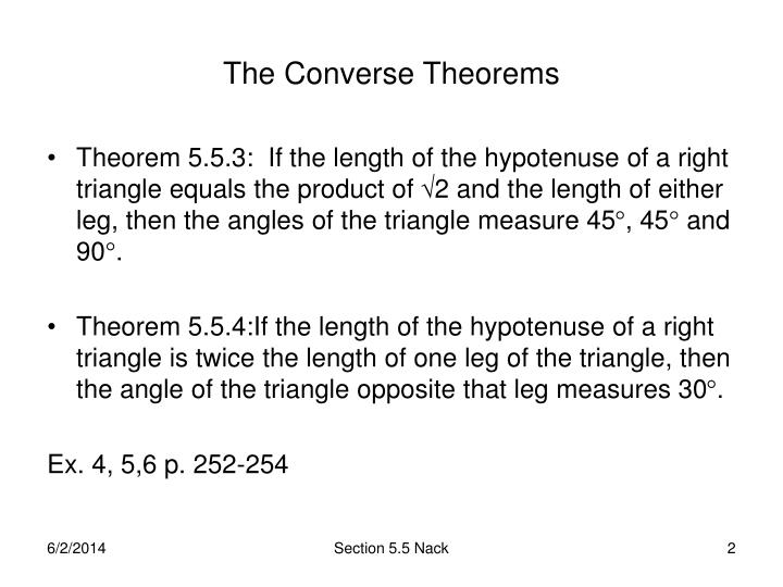 converse of 30 60 90 theorem
